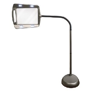 2.5X Lighted Full Page Magnifier with Flexible Neck Floor Stand