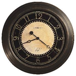 Antique Brass and Black Round Wall Clock