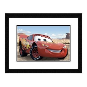 Black Framed Lightning McQueen Poster