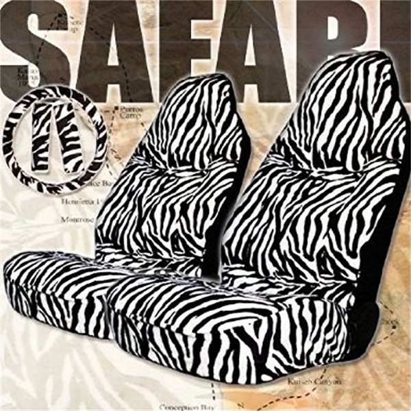 Pink Zebra High Back buckets 5PC set front Seat Covers. 