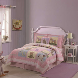 Girls Twin Horse Quilt Set with Sham