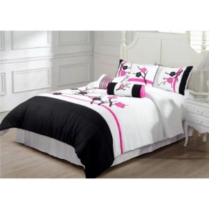 Pink Black and White Bedding