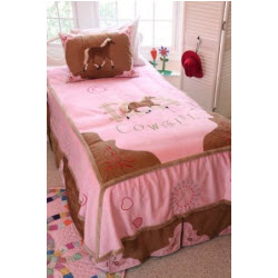 Pink and Brown Horse Bedding Set