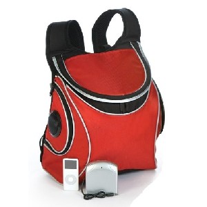 Red Backpack Cooler Bag with Speakers