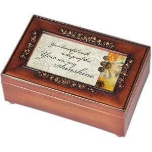 You are My Sunshine Music Box Walnut Finish