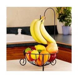 Chrome Premier Housewares Fruit Bowl and Banana Hanger 