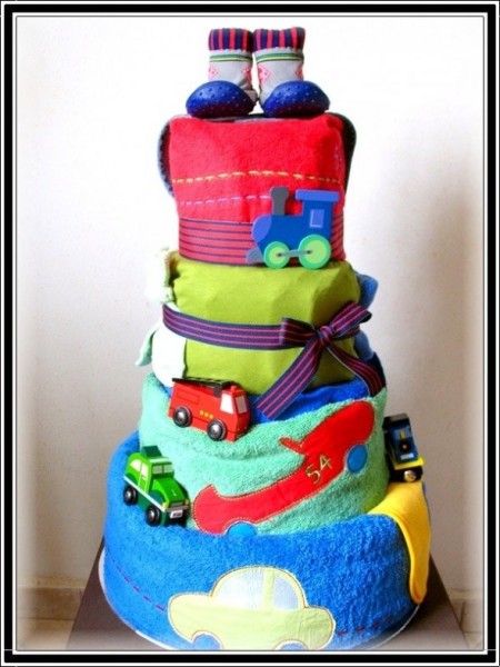 Homemade Boy Diaper Cake