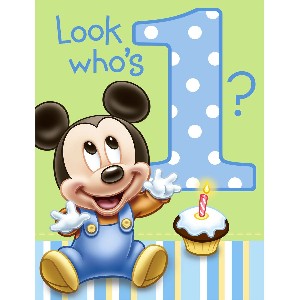 Baby Mickey Birthday Invitations