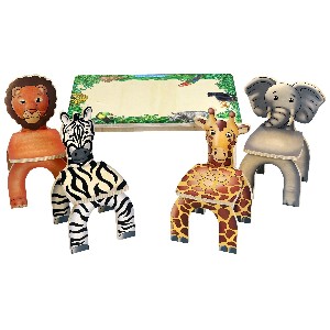 Safari Print Table and Animal Chairs