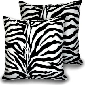 Zebra Stripe Throw Pillow Set