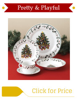 Gibson Christmas Tree Trimmings Plate Set