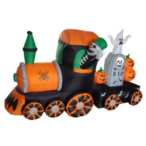 Inflatable Skeleton Graveyard Train