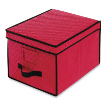 Whitmor Red Christmas Ornament Storage Box with Compartments