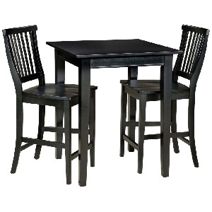 Home Style 5181-359 Arts and Crafts 3-Piece Bistro Set, Black Finish