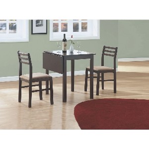 3 Piece Square Drop Leaf Dining Set in Cappucinno