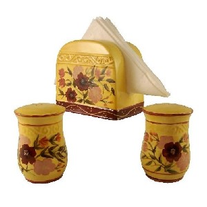 3pc napkin holder garden set