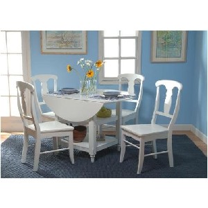 5-Piece Cottage Drop Leaf Dining Set in White