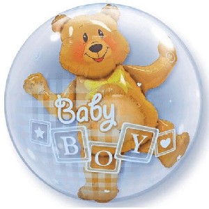 Baby Boy Bear Bubble Balloon 24