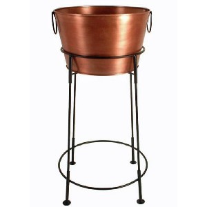 Beverage Tub with Stand in Copper Finish