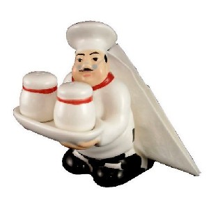 Bistro Chef Napkin Holder with Salt and Pepper Shakers