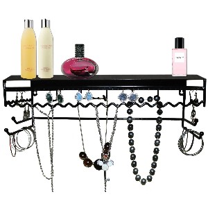 Black Metal Wall Mount Jewelry Organizer