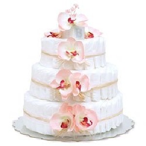 Bloomers Baby Diaper Cake Pink Orchids