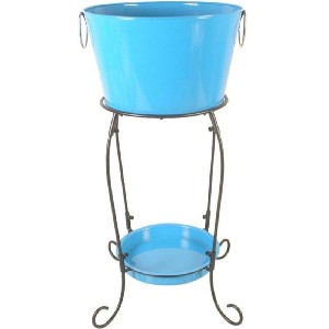 Blue Beverage Tub with Stand and Tray