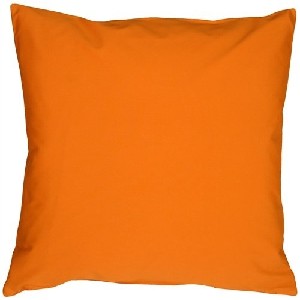 Caravan Cotton Solid Orange Throw Pillow