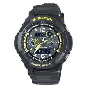 Casio Men's GW3500B-1A G-Shock Aviator Series Analog-Digital Black and Yellow Watch