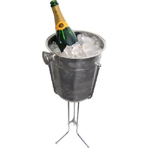 champagne and wine bucket with stand in stainless steel