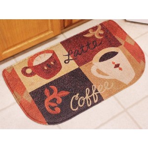 Coffee Memory Foam Kitchen Rug, Coffee Decor Cushion Slice Rug 18