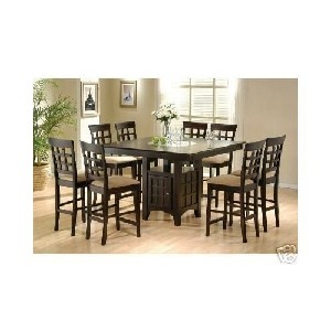 Counter Height Dining Table and Chairs with Lazy Susan