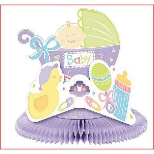 Deluxe Honeycomb Baby Nursery Shower Centerpiece