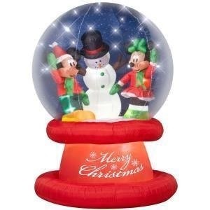 Disney Mickey Minnie Snowman Globe Inflatable