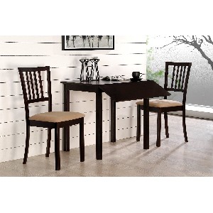 Drop Leaf Table and Chairs Dinette Set Cappuccino