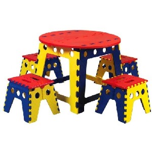 Folding Plastic Artist Table Set for Boys