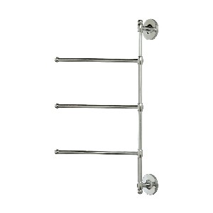 Gatco 1459 3 Arm Wall Mount Towel Bar, Chrome for Small Baths