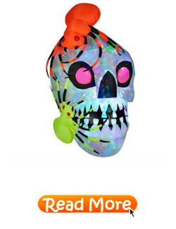 Giant Halloween Kaleidoscope Lights Airblown Skull