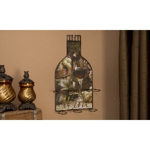 Giftcraft Wall Mounted Metal Three Wine Bottle Holder