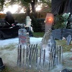 Halloween Foggy Cemetery Display