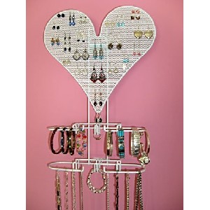 Heart Jewelry Organizer in White