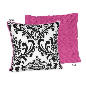 Hot Pink Black and White Isabella Decorative Accent Pillow