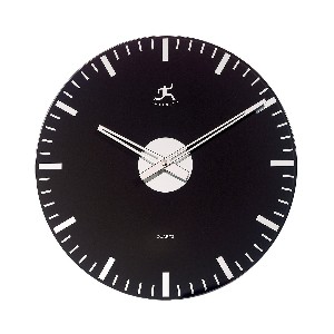 Infinity Instruments Black Glass Wall Clock