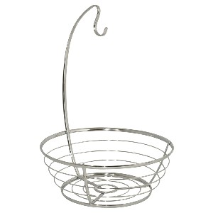 interdesign axis fruit bowl with chrome banana hanger
