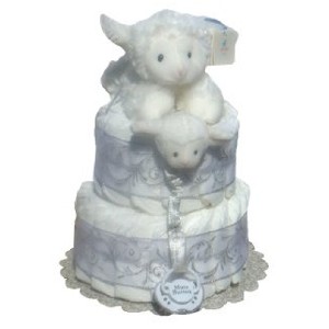 Jesus Loves Me White Baby Diaper Cake