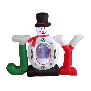 Inflatable Joy Snowman Snow Globe Yard Decoration