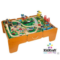 Kidkraft Waterfall Mountain Train Table Set with Pull Out Drawers