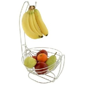 kitchen fruit basket bowl and banana hook combo