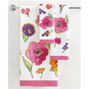 Lenox Floral Fusion Printed Bath Towel in Pink