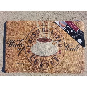 Memory Foam Kitchen Mat Soft for Standing with Wine Bottle Pattern